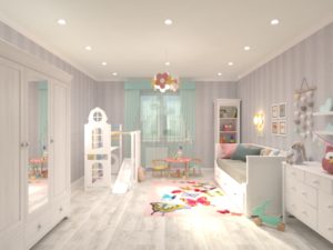 Дизайн детской комнаты для девочки 3-5 лет